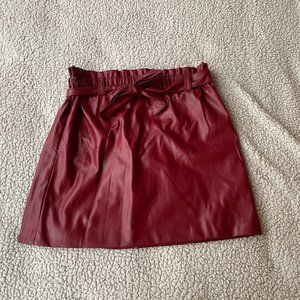 LOFT burgundy leather skirt